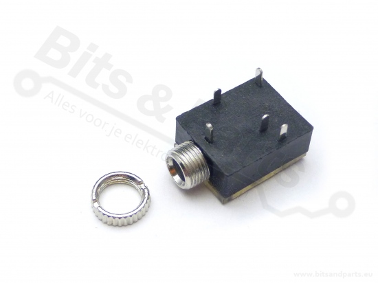 Jack connector/socket 3,5 mm female stereo met aan/uit functie